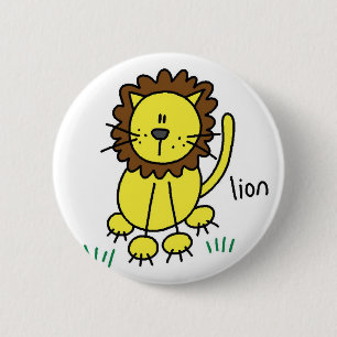 Badge Rond 5 Cm Chiffre bouton de bâton de lion