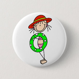Badge Rond 5 Cm Chiffre bouton de bâton de natation de fille