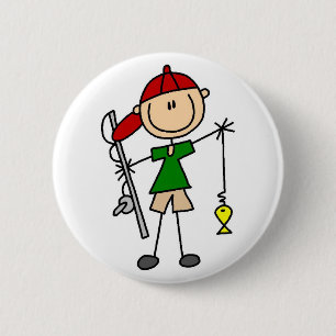 Badge Rond 5 Cm Chiffre bouton de bâton de pêche