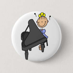 Badge Rond 5 Cm Chiffre bouton de bâton de piano