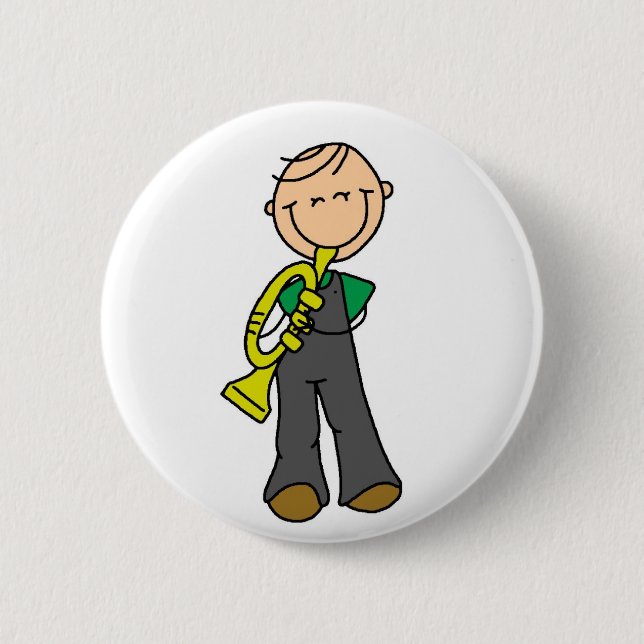 Badge Rond 5 Cm Chiffre bouton de bâton de trompette (Devant)