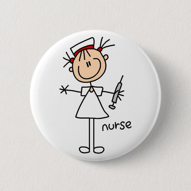 Badge Rond 5 Cm Chiffre bouton de bâton d'infirmière (Devant)