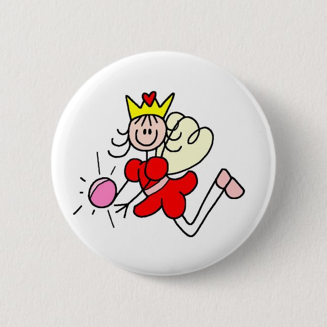 Badge Rond 5 Cm Chiffre bouton féerique de bâton de boule de (Devant)
