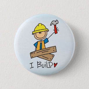 Badge Rond 5 Cm Chiffre charpentier de bâton