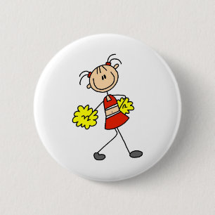 Badge Rond 5 Cm Chiffre Cheerleading mignon bouton de bâton