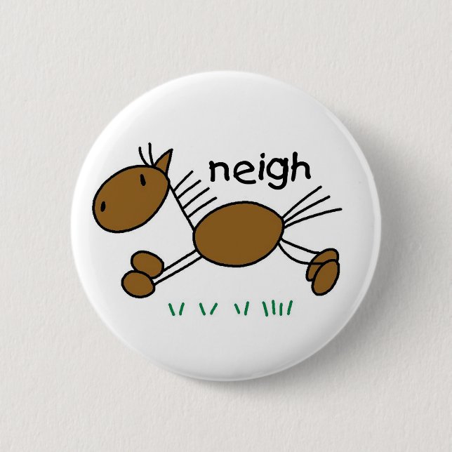Badge Rond 5 Cm Chiffre cheval de bâton (Devant)