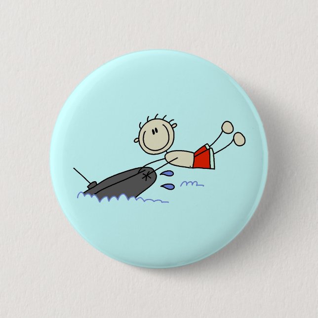 Badge Rond 5 Cm Chiffre de bâton de tuyauterie (Devant)