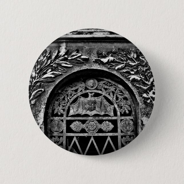 Badge Rond 5 Cm Chiffre de chauve-souris gothique (Devant)