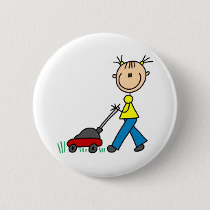 Badge Rond 5 Cm Chiffre de fauchage bouton de bâton d'herbe