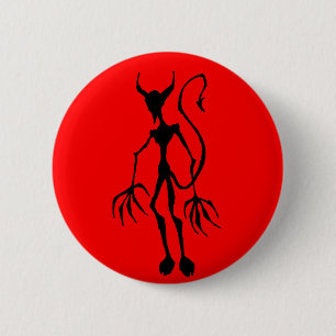 Badge Rond 5 Cm Chiffre déplaisant de bâton de diable