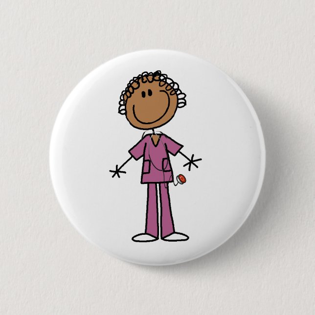 Badge Rond 5 Cm Chiffre femelle bouton de bâton d'Afro-américain (Devant)