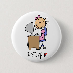Badge Rond 5 Cm Chiffre internaute de bâton