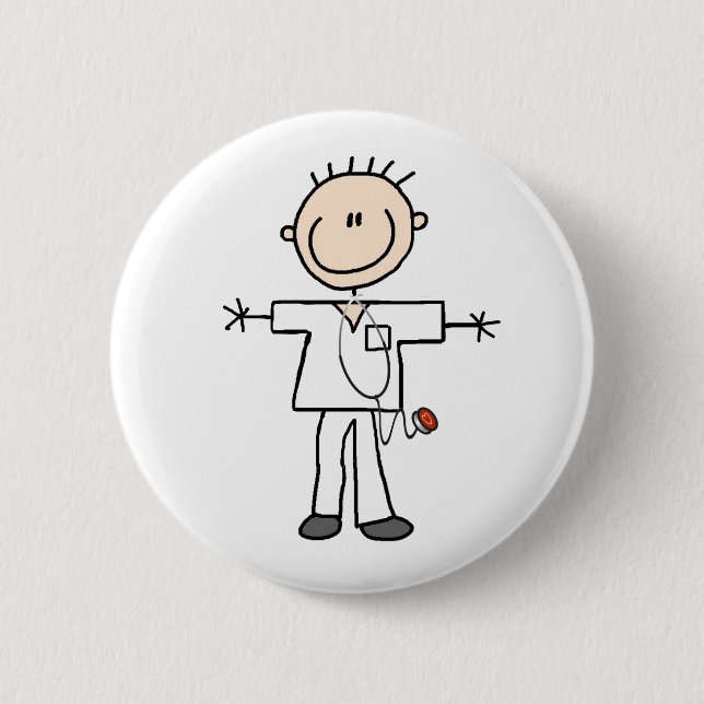 Badge Rond 5 Cm Chiffre masculin bouton de bâton d'infirmière (Devant)