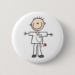 Badge Rond 5 Cm Chiffre masculin bouton de bâton d'infirmière