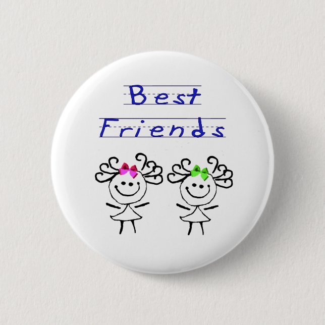 Badge Rond 5 Cm Chiffre meilleurs amis de bâton (Devant)