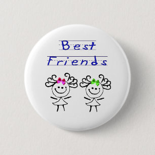 Badge Rond 5 Cm Chiffre meilleurs amis de bâton