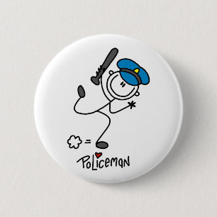 Badge Rond 5 Cm Chiffre policier de bâton