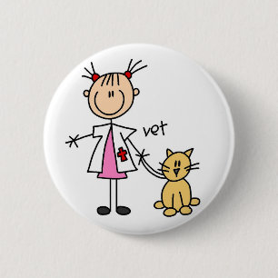 Badge Rond 5 Cm Chiffre vétérinaire bouton de bâton