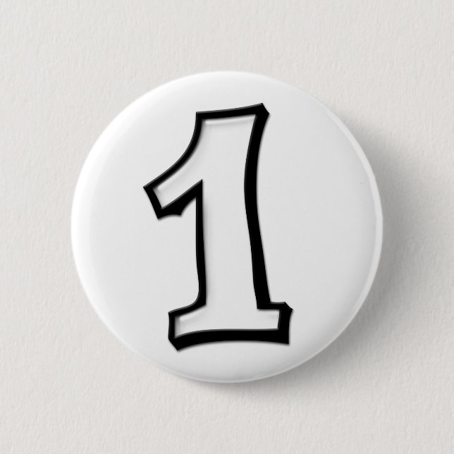 Badge Rond 5 Cm Chiffres stupides 1 Bouton blanc (Devant)