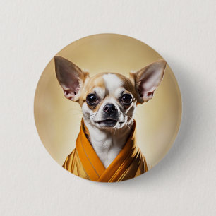 Badge Rond 5 Cm Chihuahua bouddhiste