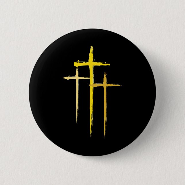 Badge Rond 5 Cm Childhood Cancer Awareness Cross Christian Costume (Devant)