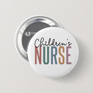 Badge Rond 5 Cm Children's Nurse   Retro Children's Nursing Button