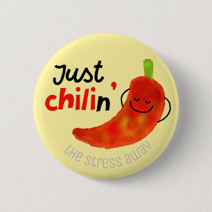 Badge Rond 5 Cm Chili Pepper Pun Positif - Juste chilien