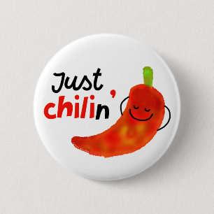 Badge Rond 5 Cm Chili Pepper Pun Positif - Juste chilien