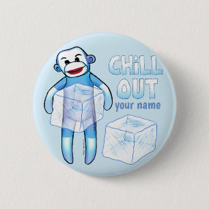 Badge Rond 5 Cm Chill Sock Monkey  