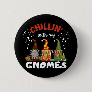 Badge Rond 5 Cm Chillin Avec Mes Gnomes Noël