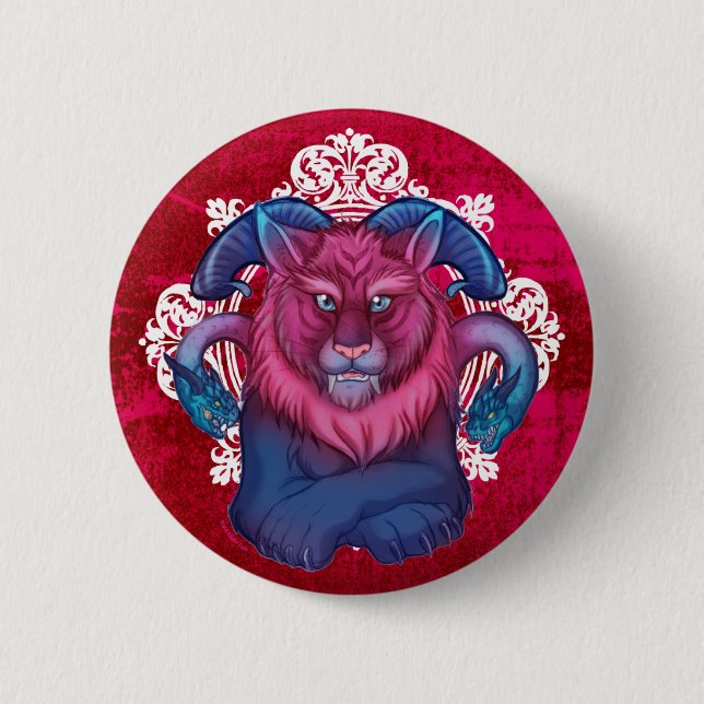 Badge Rond 5 Cm Chimère (Devant)