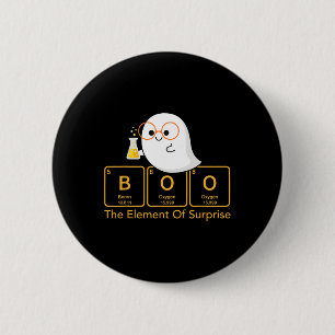 Badge Rond 5 Cm Chimie Boo L'Élément De Surprise Cute Chemist