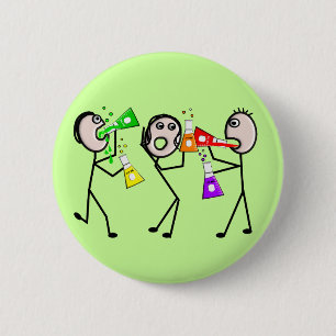 Badge Rond 5 Cm Chimie/personnages en allumettes cadeaux de
