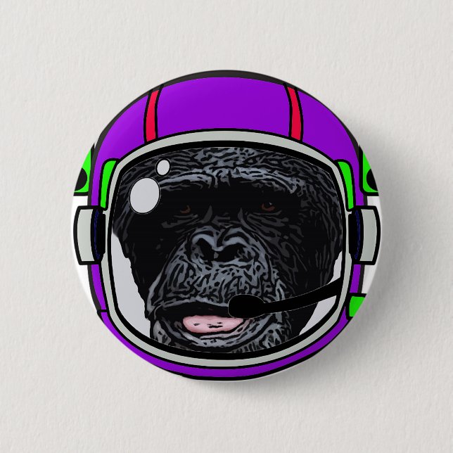 Badge Rond 5 Cm Chimp. spatial (Devant)