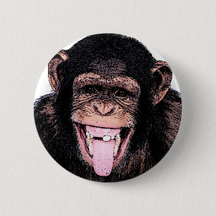 Badge Rond 5 Cm Chimpanzé