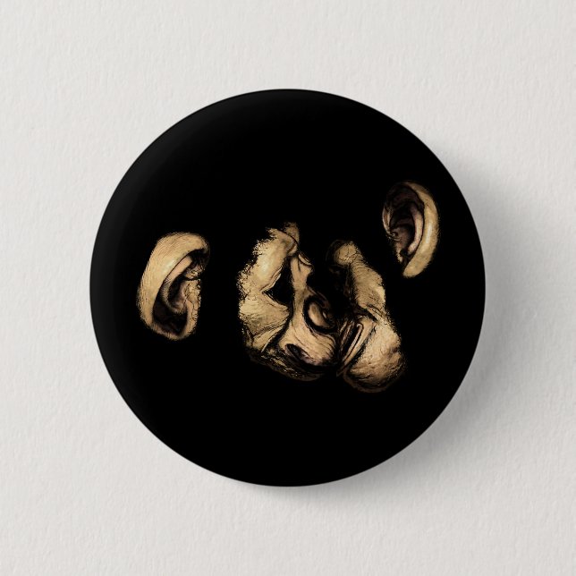 Badge Rond 5 Cm chimpanzés embrassants (Devant)