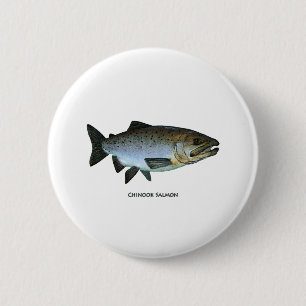 Badge Rond 5 Cm Chinook - saumon quinte