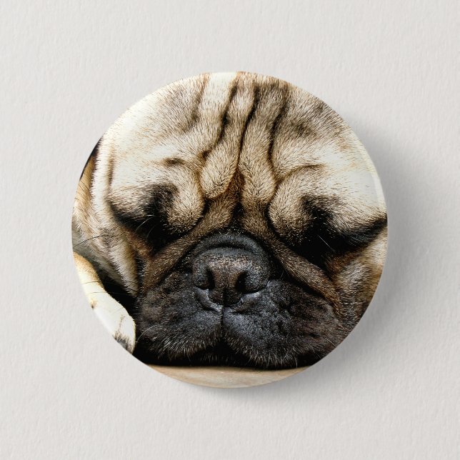 Badge Rond 5 Cm Chiot de carlin (Devant)