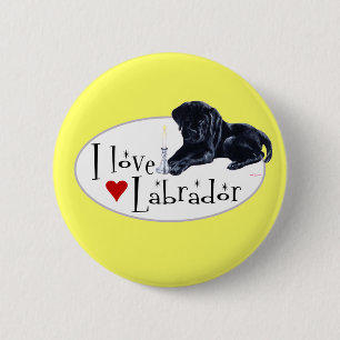 Badge Rond 5 Cm Chiot noir de Labrador