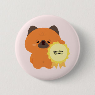 Badge Rond 5 Cm Chiots Berger Allemand Certifié Maladroit