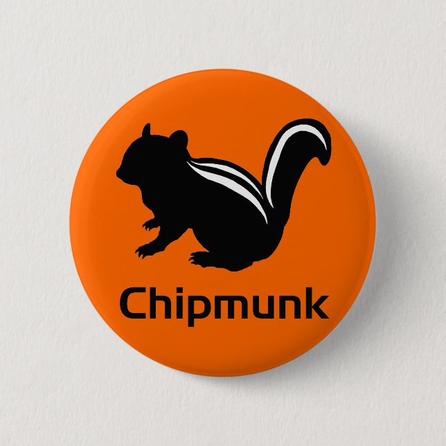 Badge Rond 5 Cm Chipmunk　illustration　(12)　Black (Devant)