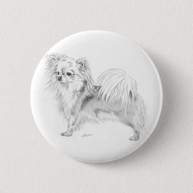 Badge Rond 5 Cm Chiwawa de Longcoat - se tenant (Devant)