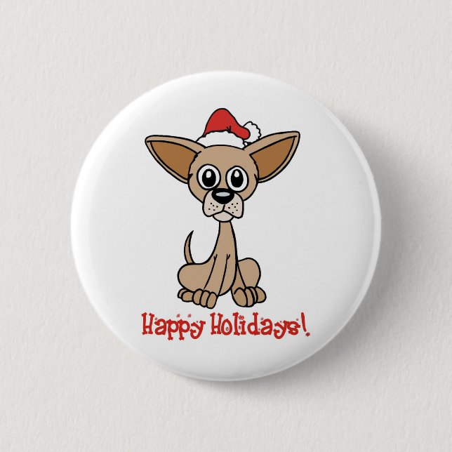 Badge Rond 5 Cm Chiwawa de Noël (Devant)