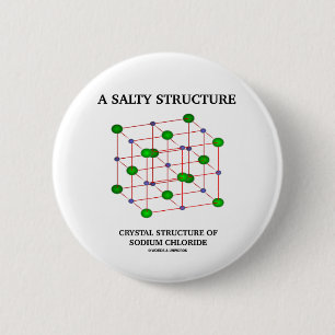 Badge Rond 5 Cm Chlorure de sodium salé de structure cristalline