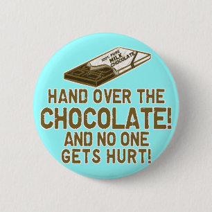 Badge Rond 5 Cm Chocoholic au chocolat