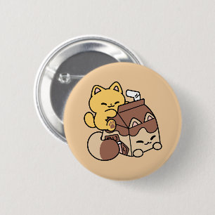 Badge Rond 5 Cm Chocolat au Lait en Sirotant sur le Bonheur – Nour