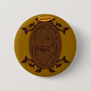 Badge Rond 5 Cm Chocolat Jésus
