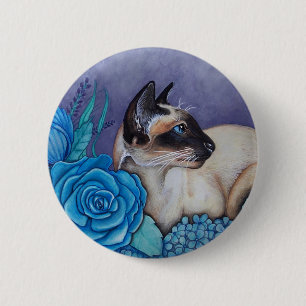 Badge Rond 5 Cm Chocolat Siamese Point