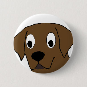 Badge Rond 5 Cm chocolate labrador cartoon