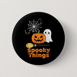Badge Rond 5 Cm Choses effrayantes Mignon Citrouille d'Halloween F